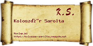Koloszár Sarolta névjegykártya