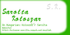 sarolta koloszar business card